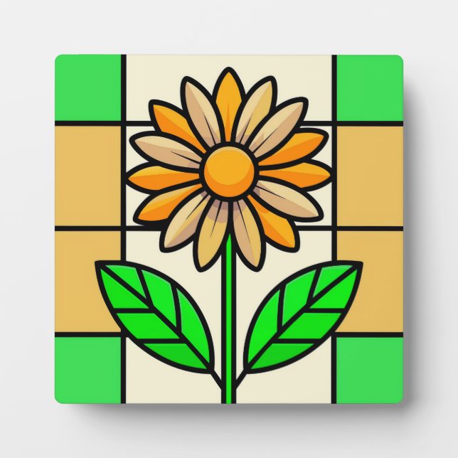 Blume aus Hartglas Fotoplatte (Vorderseite)