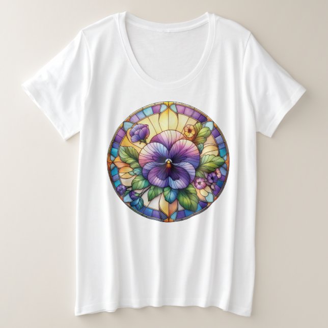 Blume aus Hartglas Große Größe T-Shirt (Design vorne)