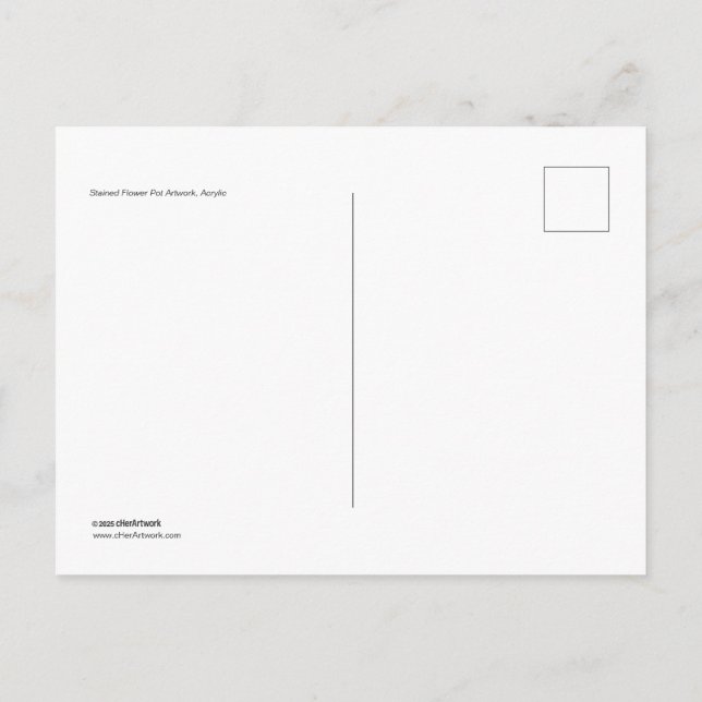 Blume aus Hartglas Postkarte (Rückseite)