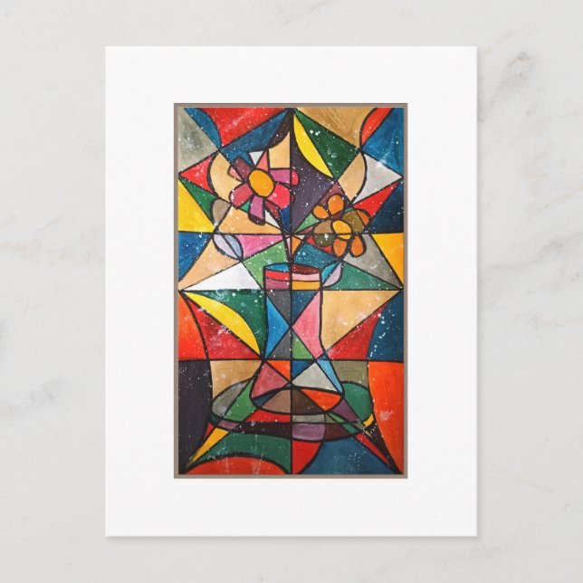 Blume aus Hartglas Postkarte (Vorderseite)