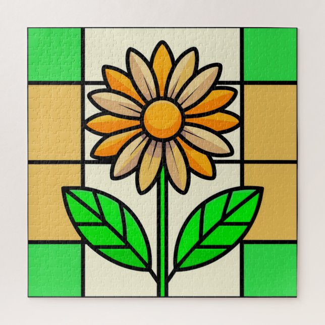 Blume aus Hartglas Puzzle (Vertikal)