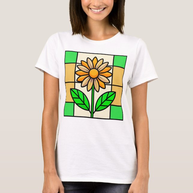 Blume aus Hartglas T-Shirt (Vorderseite)