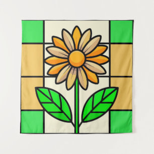 Blume aus Hartglas Wandteppich