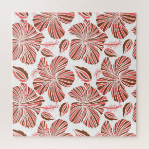 Blume aus hawaiianischem Hibiskus: brauner tropisc Puzzle