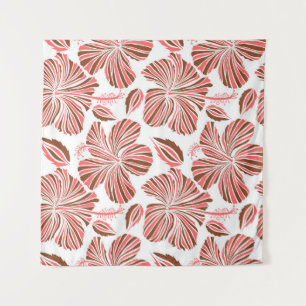 Blume aus hawaiianischem Hibiskus: brauner tropisc Wandteppich