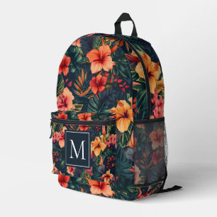 Blume aus Hibiskus, tropisches Blumenmuster Bedruckter Rucksack