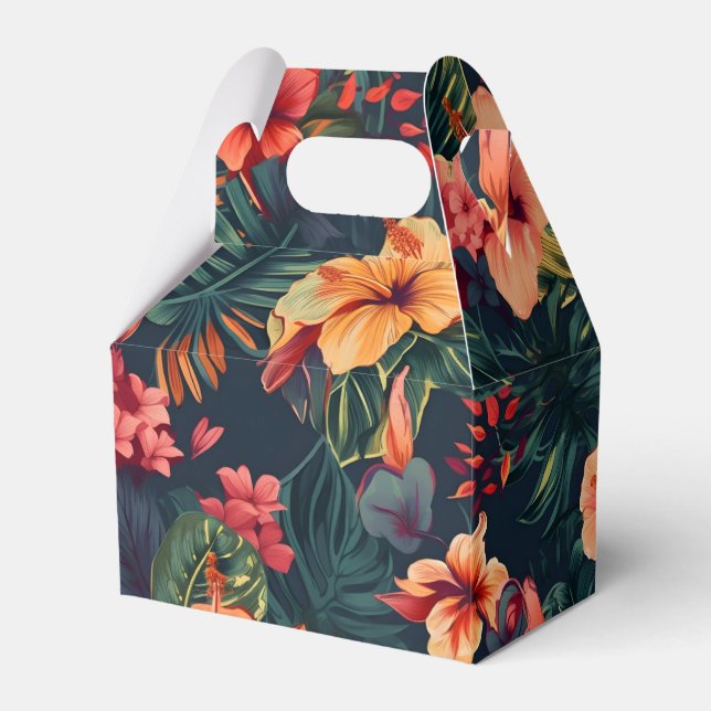 Blume aus Hibiskus, tropisches Blumenmuster Geschenkschachtel (Vorderseite)