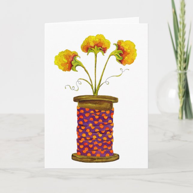 Blume aus Holz Karte (Vorderseite)