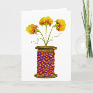 Blume aus Holz Karte