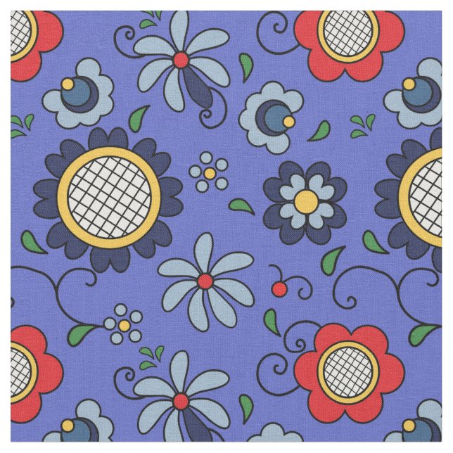 Blume aus Kaschuby Stoff (Nahaufnahme)