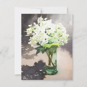 Blume aus klarem Glas in Aquarellfarben Feiertagskarte