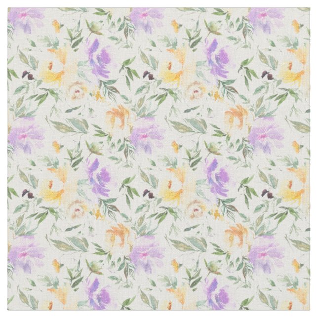 Blume aus lila Gelbflormuster Stoff (Nahaufnahme)