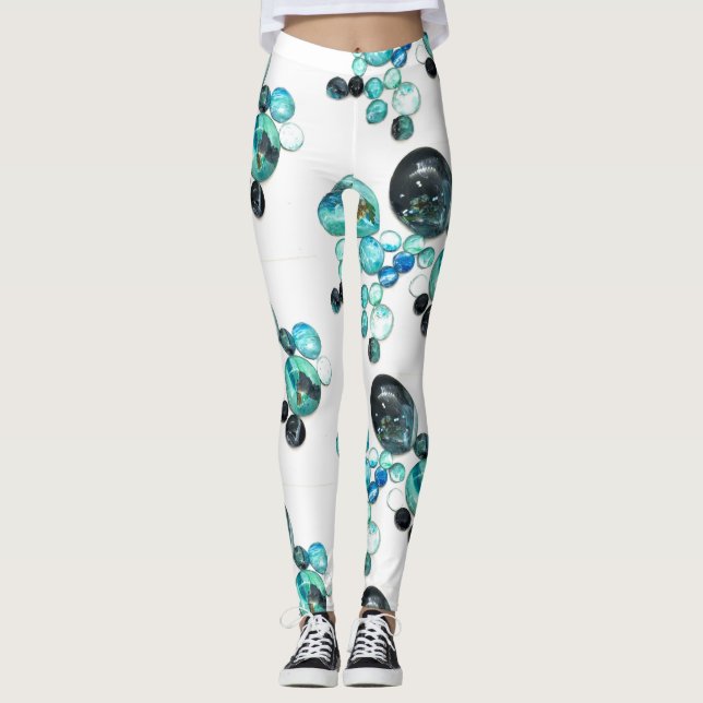 Blume aus Meerglas und Bänder Leggings (Vorderseite)
