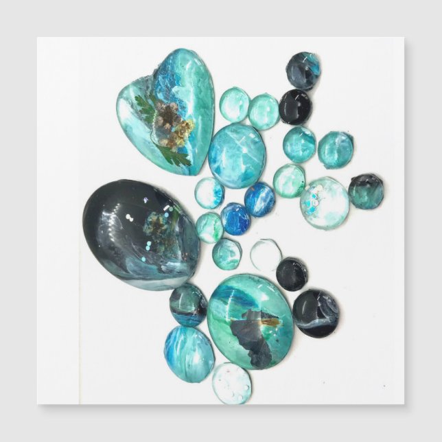 Blume aus Meerglas und Bänder Magnetkarte (Vorderseite)