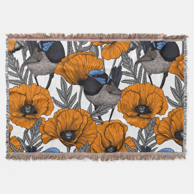 Blume aus Mehl und Orangenmohn 2 Decke (Vorderseite)
