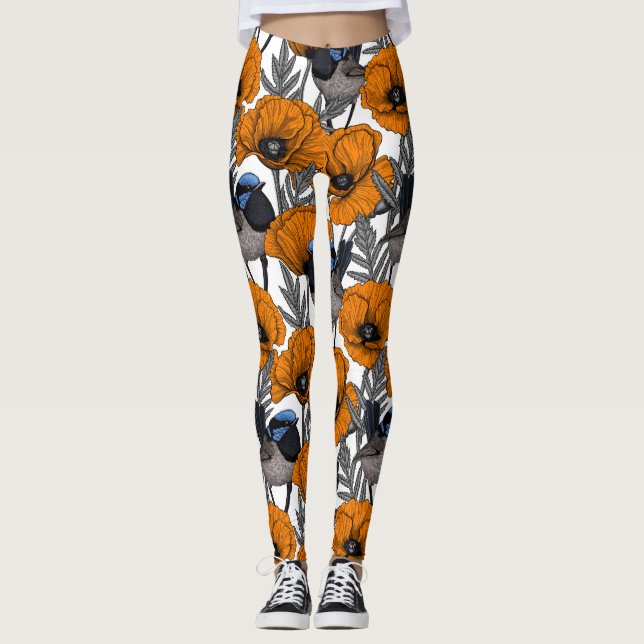 Blume aus Mehl und Orangenmohn 2 Leggings (Vorderseite)