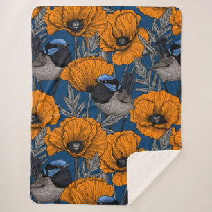 Blume aus Mehlwein und Orangenmohn Sherpadecke