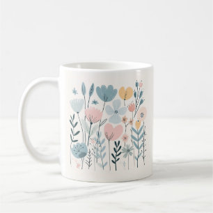 Blume aus niedlichem Cartoon Wasserfarbene Blumenh Kaffeetasse