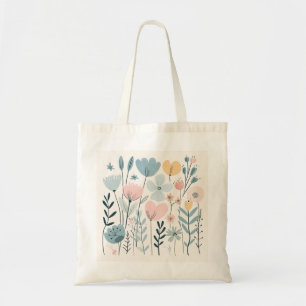 Blume aus niedlichem Cartoon Wasserfarbene Blumenh Tragetasche