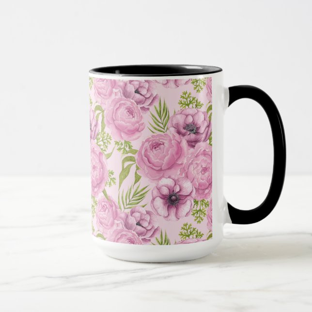 Blume aus Peony und Anemone Tasse (Rechts)