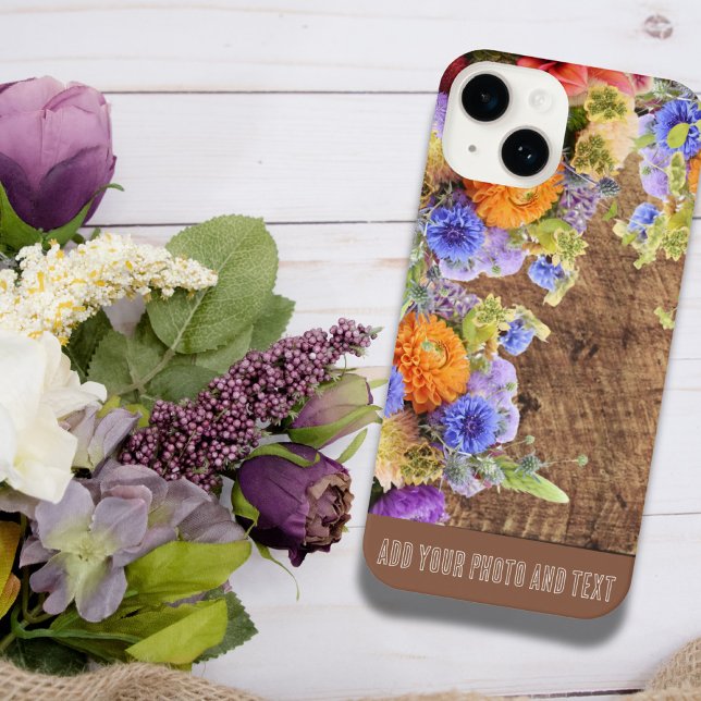 Blume aus personalisierten Vorlagen und Holz iPhone Hülle (Von Creator hochgeladen)