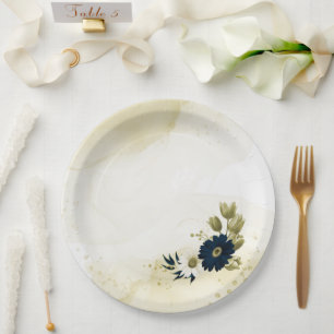 Blume aus phantastischem Elfenbeingold Pappteller