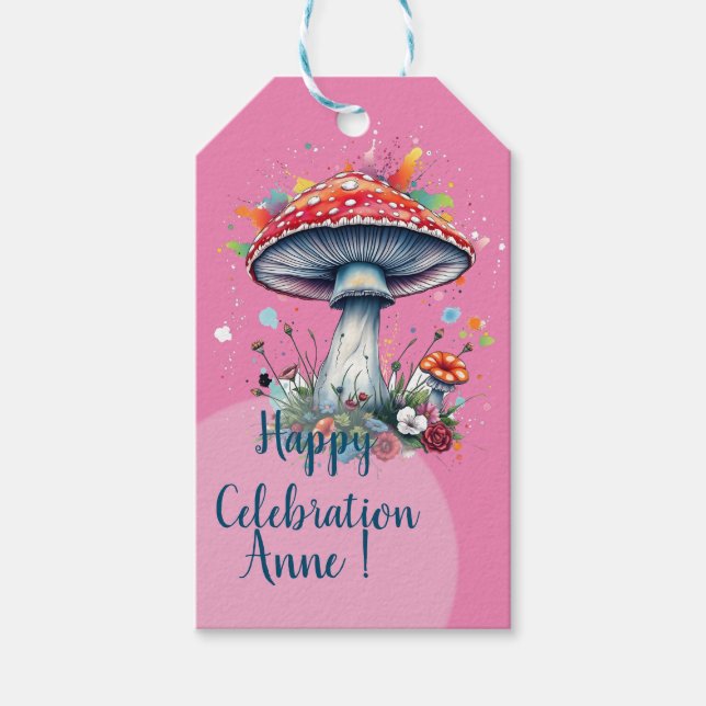 Blume aus Pilzen Geschenkanhänger (Vorderseite)