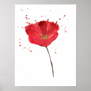 Blume aus Poppen in Aquarellfarbe Poster
