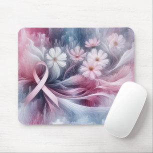 Blume aus rosa Band und Kosmos Mousepad