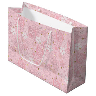 Blume aus rosa Papier Große Geschenktüte