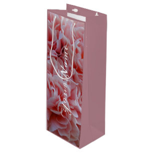 Blume aus rosa Samt Geschenktüte Für Weinflaschen