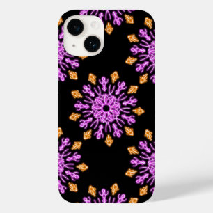 Blume aus rosa und orangefarbenem Neon Case-Mate iPhone 14 Hülle