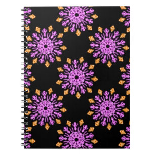 Blume aus rosa und orangefarbenem Neon Notizblock