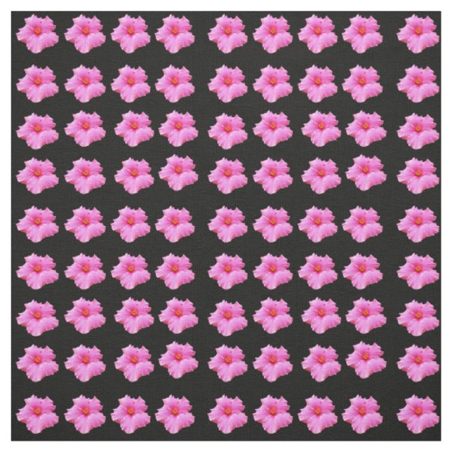 Blume aus rosa und schwarzem Hibiskus Stoff (Muster)