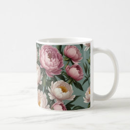 Blume aus rosa und weißem Peony Kaffeetasse