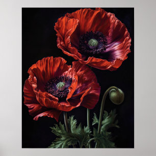 Blume aus Rot-Orientalisch Mohnblumen Poster
