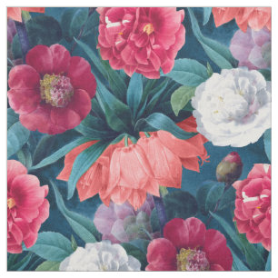 Blume aus Rot, Rosa und Weiß Stoff