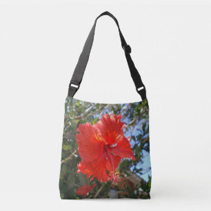 Blume aus rotem Hibiskus auf einem Baum, Tragetaschen Mit Langen Trägern