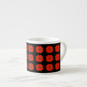 Blume aus rotem Mohn mit schwarzem mattem Hintergr Espressotasse