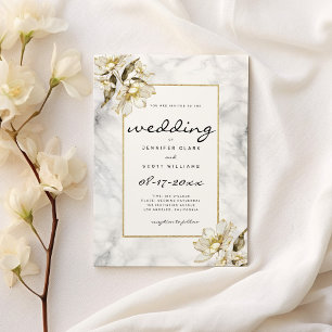 Blume aus Schwarz-weißem Glitzer Einladung