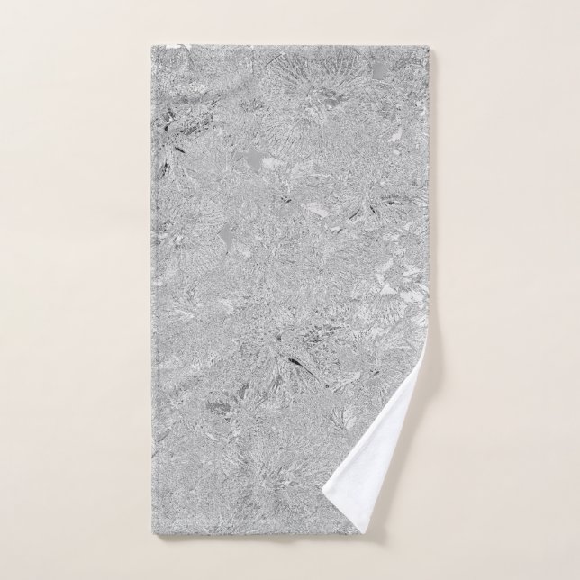 Blume aus silber geätztem Hibiskus, Handtuch (Handtuch)