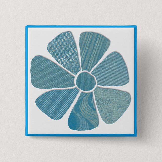 Blume aus Textilien wählen eine beliebige Farbe Button (Vorderseite)