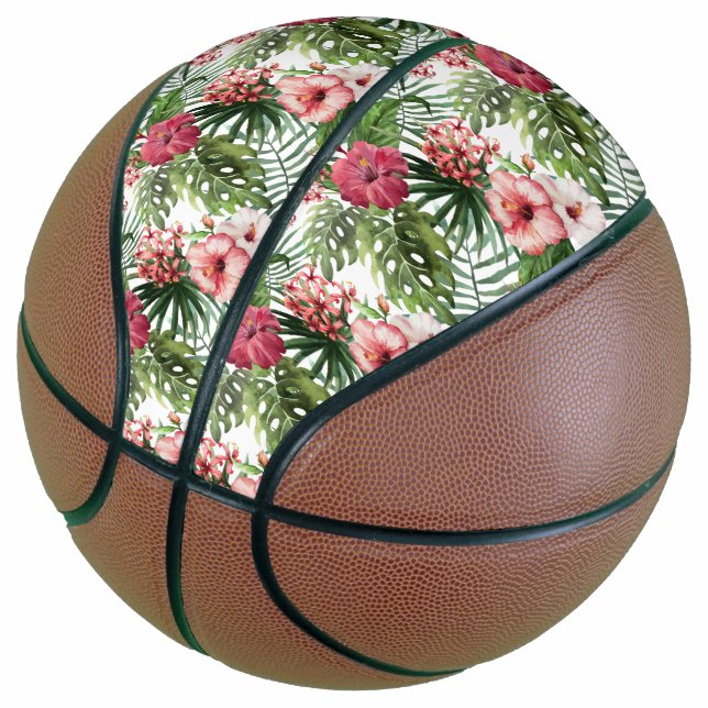 Blume aus tropischem Hibiskus Basketball (angewinkelt)