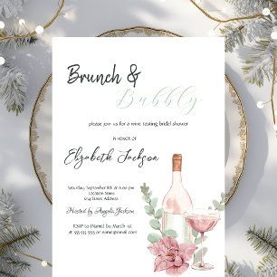 Blume aus Weinflaschen Brunch & Bubbly Einladung