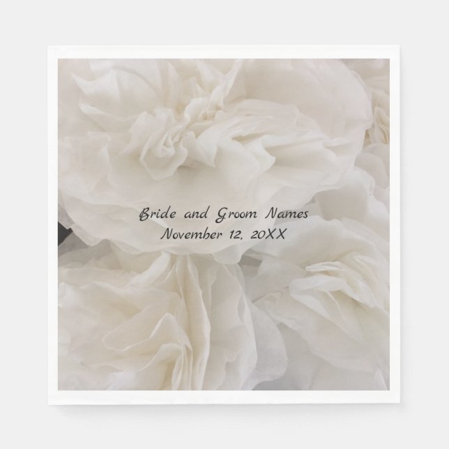 Blume aus weißem, elegantem Papier Serviette (Vorderseite)