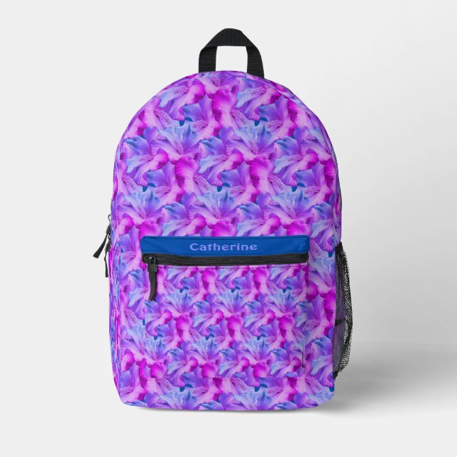 Blume aus weißem Hibiskus Bouquet Tinte Personalis Bedruckter Rucksack (Vorderseite)