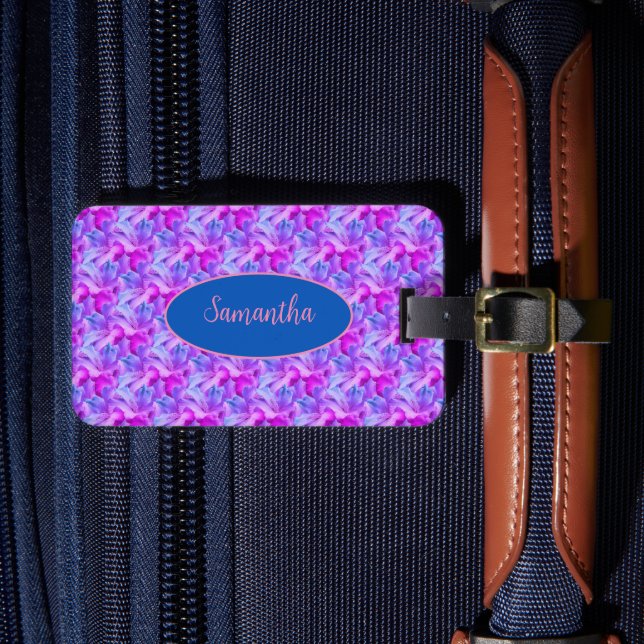 Blume aus weißem Hibiskus Bouquet Tinte Personalis Gepäckanhänger (Vorderseite Insitu 4)