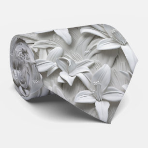 Blume aus weißer Lilie Nahtloses Muster Krawatte