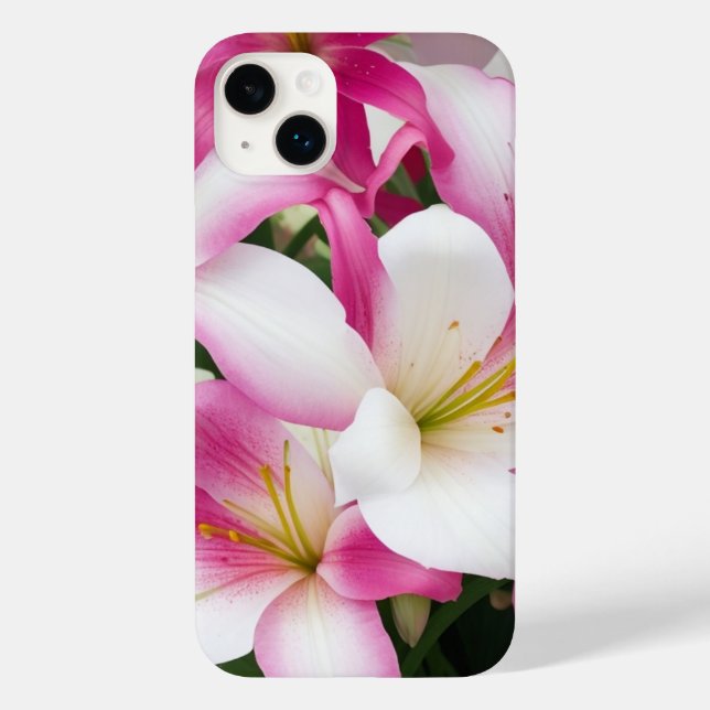 Blume aus weißer und rosa Lilie Case-Mate iPhone Hülle (Rückseite)