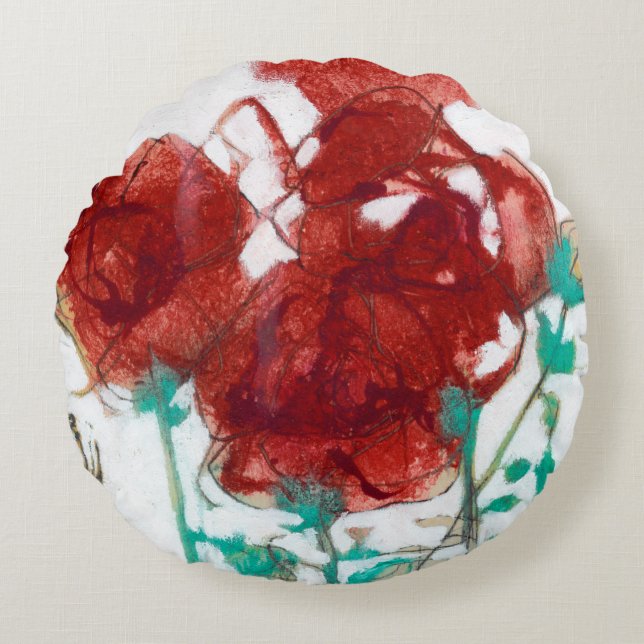 Blume Ausdruck I Rundes Kissen (Vorderseite)